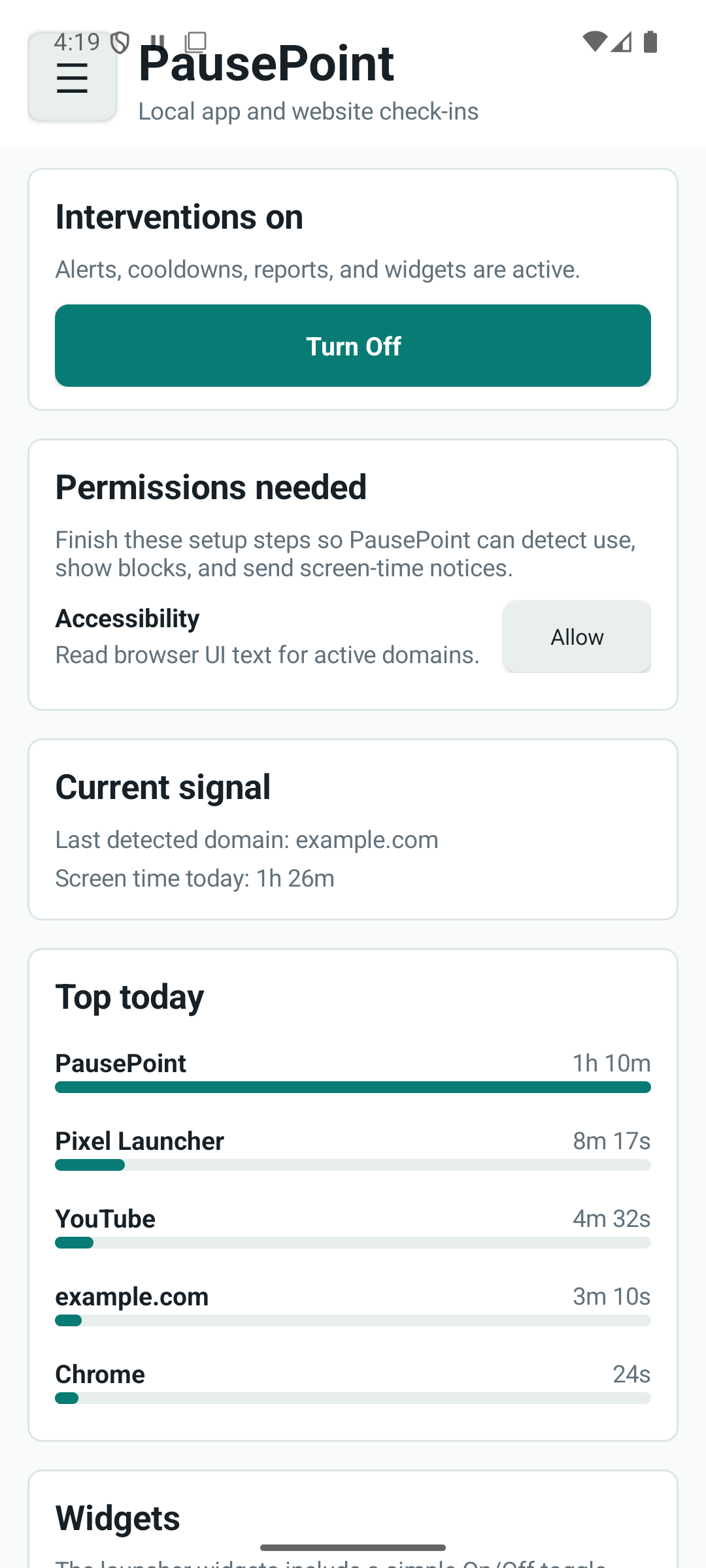 PausePoint usage controls