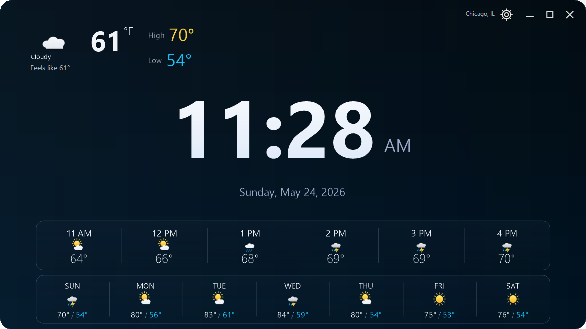 Weather Clock desktop application